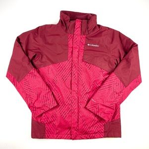 Kids Red Columbia Fleece Interchange Jacket Size Large (14/16)